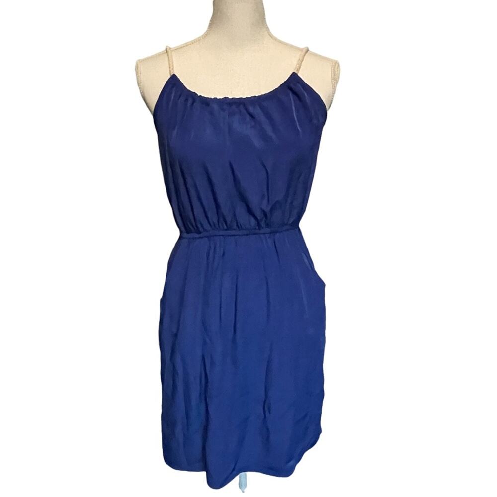 One Clothing Navy Blue Party Dress Rope Style Halter Neck Size Medium